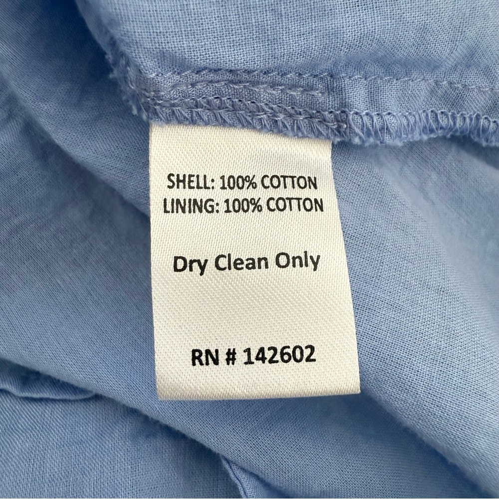 SAIL to SABLE Eyelet Sleeveless Ruffle Hem Dress Cabbage/Hydrangea Cotton Sz S - Picture 13 of 15